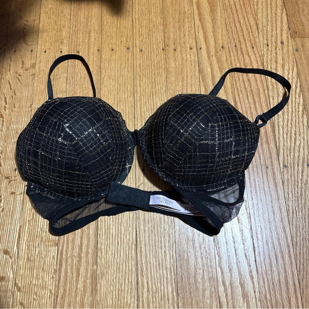 Victoria's Secret Black Bra with Gold Details